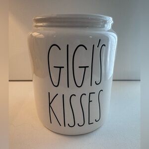 Rae Dunn Gigi’s Kisses ceramic canister jar